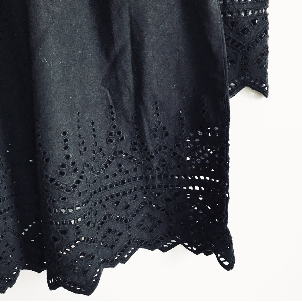 NWOT H&M Black Eyelet Off the Shoulder Top - Picture 4 of 6